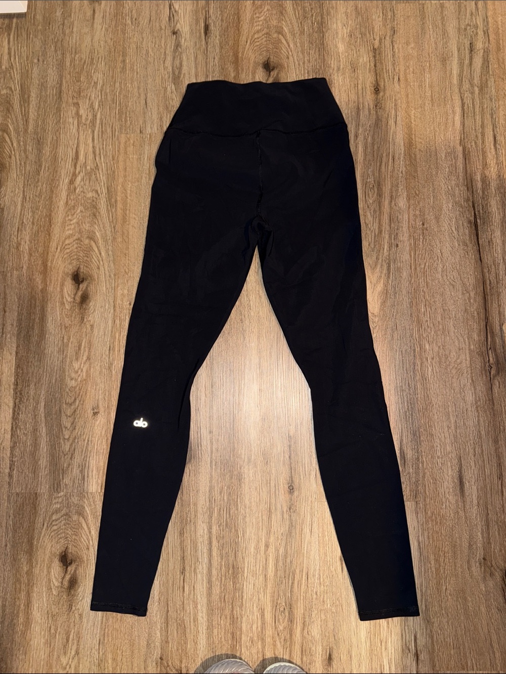 ALO Yoga Black High-Rise Leggings with Reflective Logo